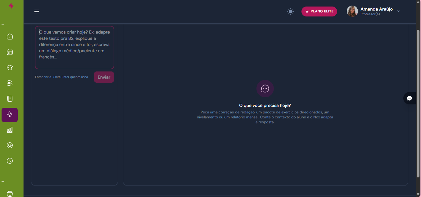 Nox · IA para professores no TeachRise